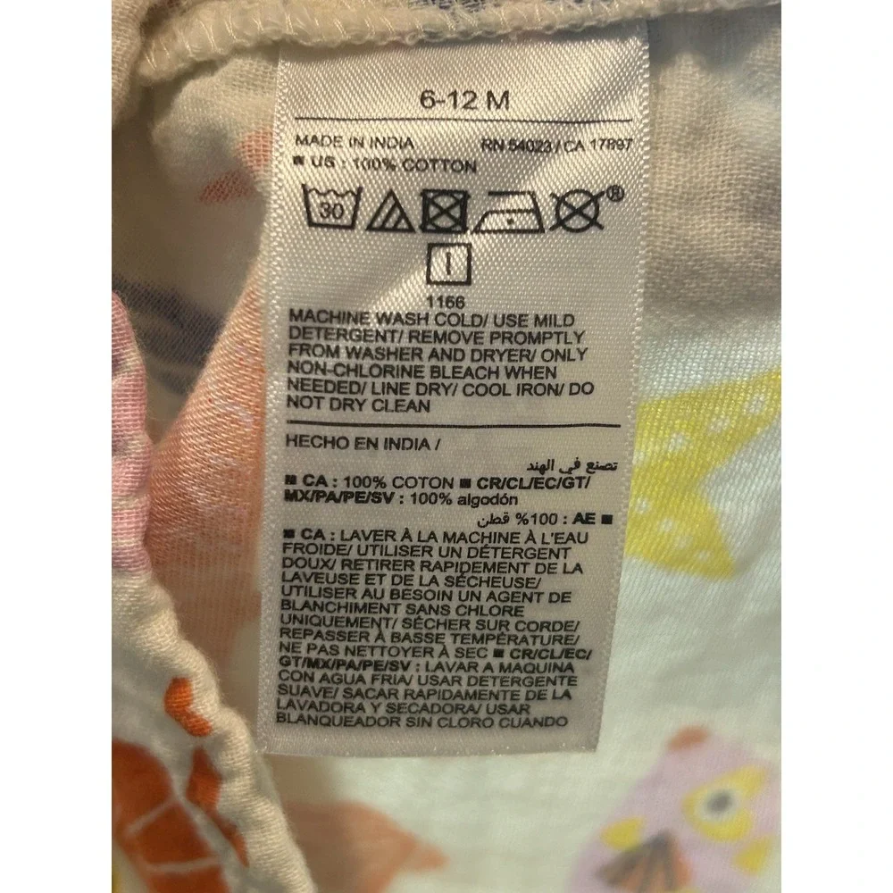 Old Navy Baby Double Weave Tank Top And Short Set Sz 6-12 Months Fish Seashells